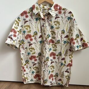 Anthropologie Short-Sleeve Pajama Buttondown Top